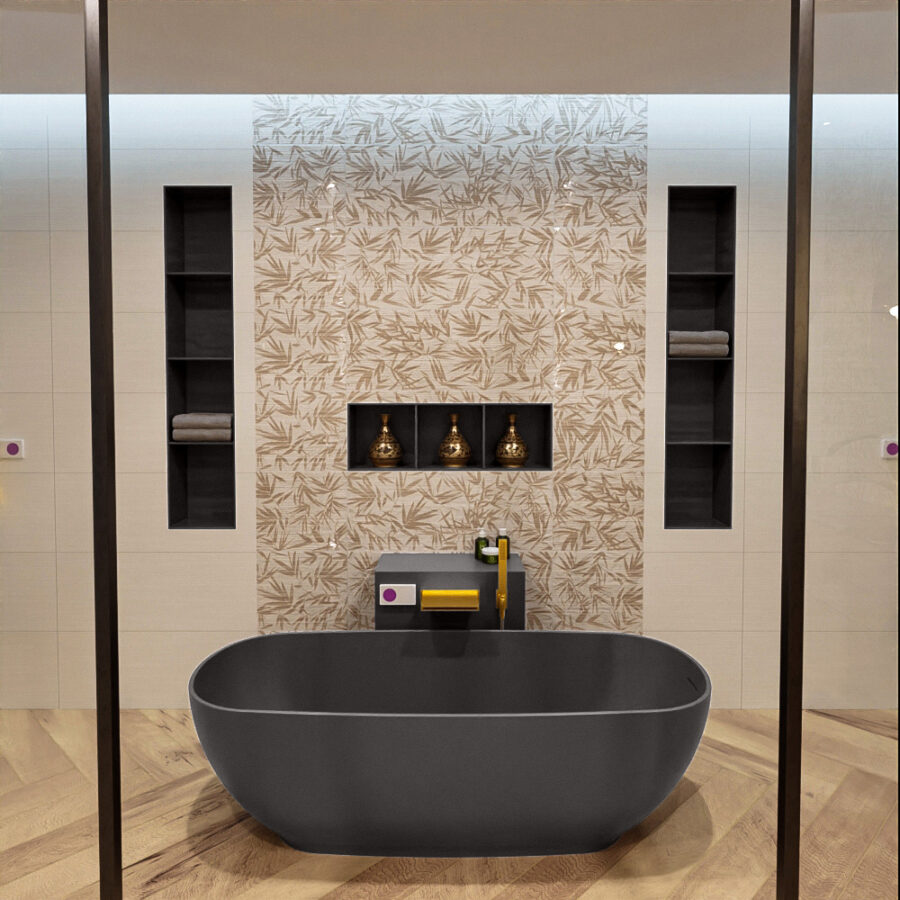 MONDIAZ ROCK vrijstaand bad 170x70cm kleur Dark Grey / Dark Grey - Afbeelding 4
