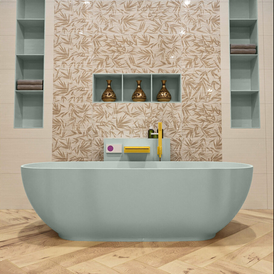 MONDIAZ ROCK vrijstaand bad 170x70cm kleur Greey / Greey - Afbeelding 2