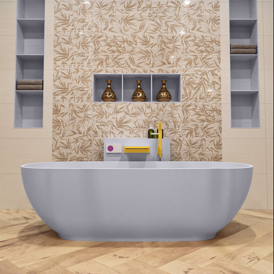 MONDIAZ ROCK vrijstaand bad 170x70cm kleur Cale / Cale - Afbeelding 2