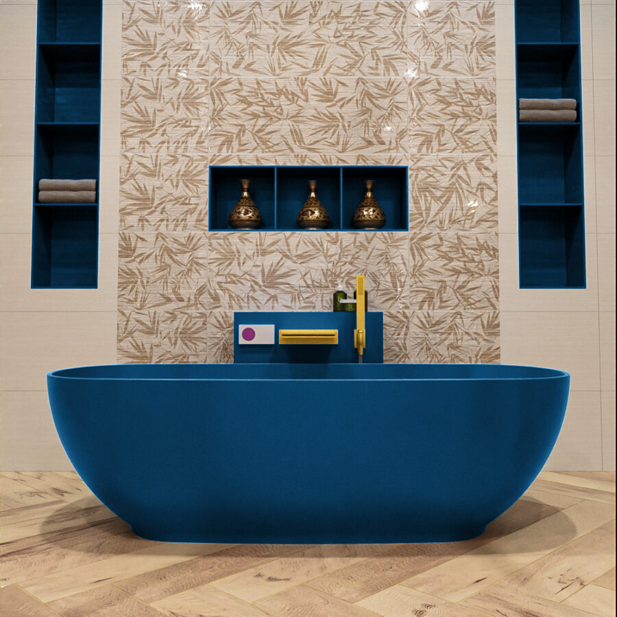 MONDIAZ ROCK vrijstaand bad 170x70cm kleur Jeans / Jeans - Afbeelding 2