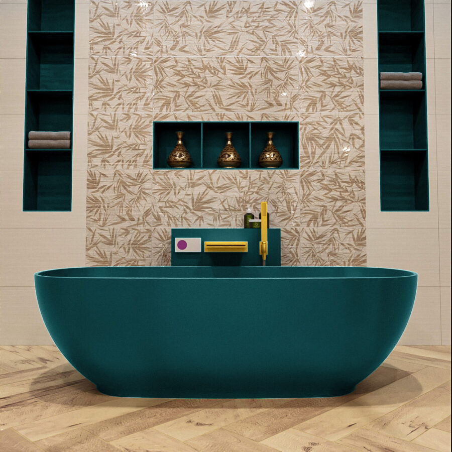 MONDIAZ ROCK vrijstaand bad 170x70cm kleur Smag / Smag - Afbeelding 2