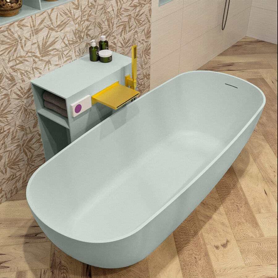 MONDIAZ ROCK vrijstaand bad 170x70cm kleur Greey / Greey - Afbeelding 5