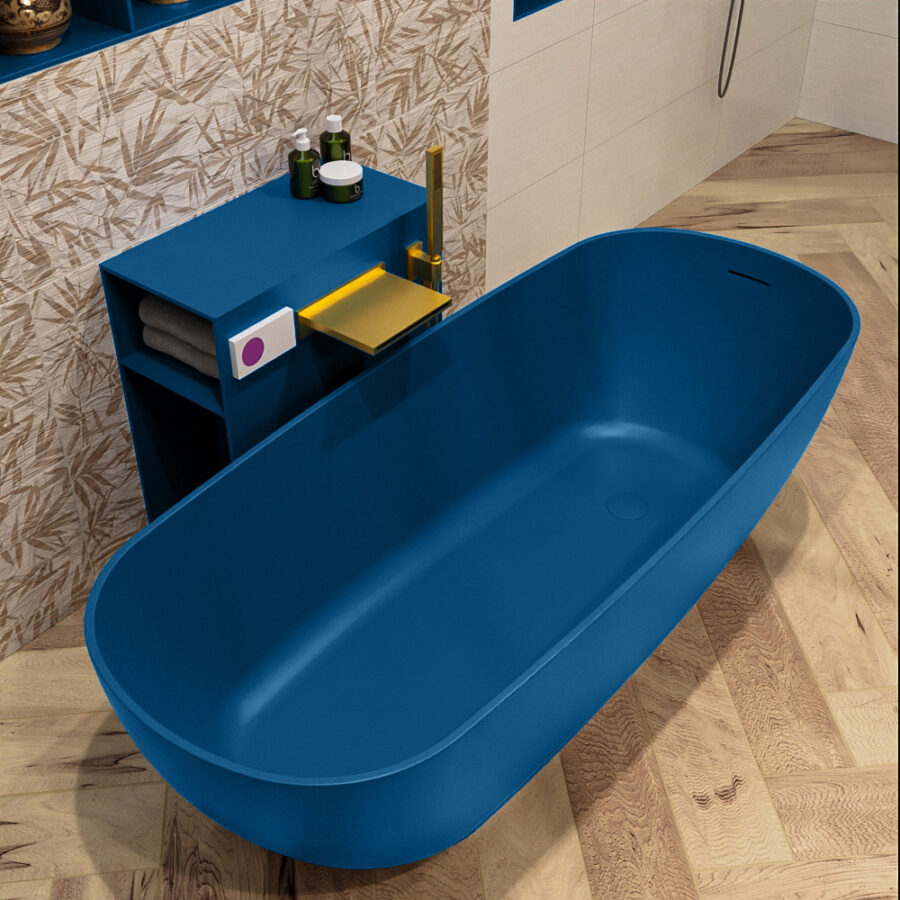 MONDIAZ ROCK vrijstaand bad 170x70cm kleur Jeans / Jeans - Afbeelding 5