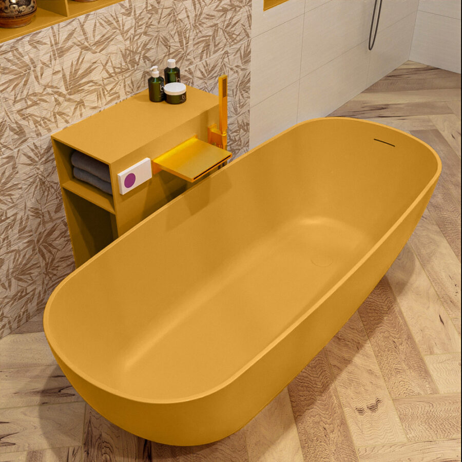 MONDIAZ ROCK vrijstaand bad 170x70cm kleur Ocher / Ocher - Afbeelding 5
