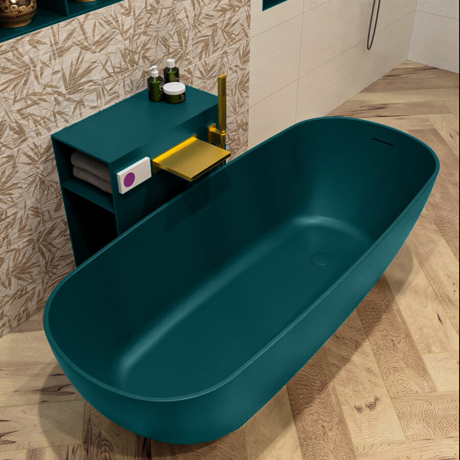 MONDIAZ ROCK vrijstaand bad 170x70cm kleur Smag / Smag - Afbeelding 5