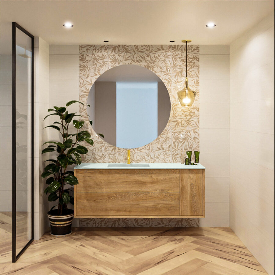 MONDIAZ ROCK vrijstaand bad 170x70cm kleur Ocher / Talc - Afbeelding 6