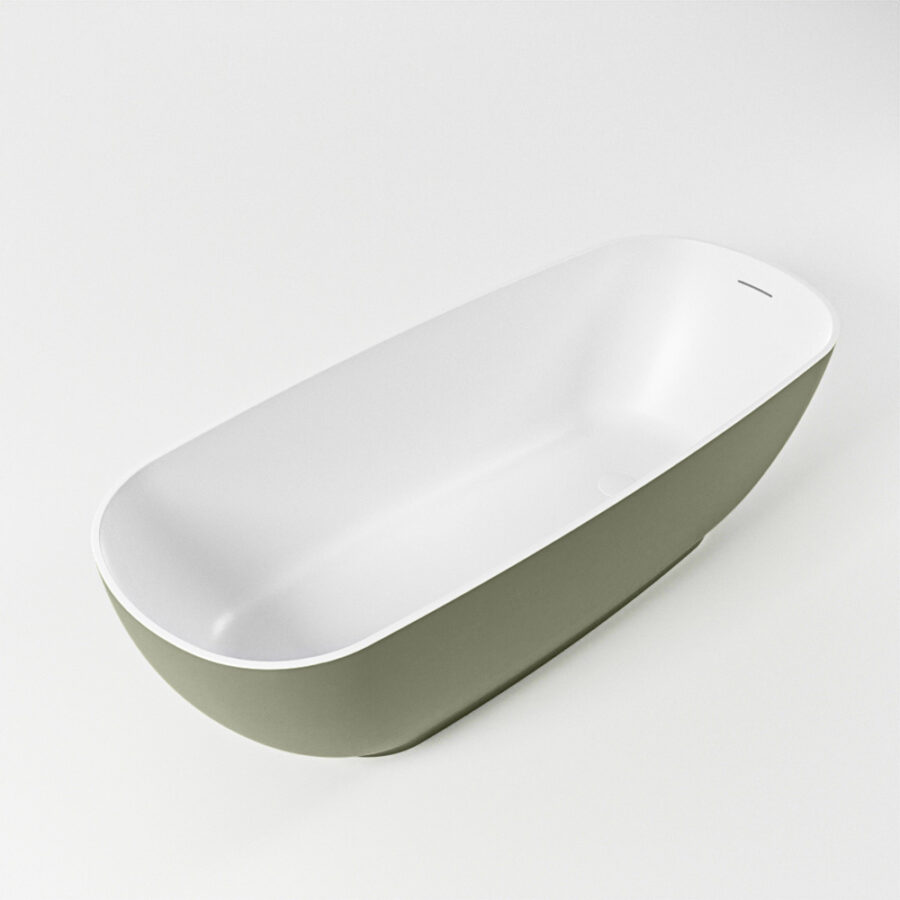MONDIAZ ROCK vrijstaand bad 170x70cm kleur Army / Talc - Afbeelding 7
