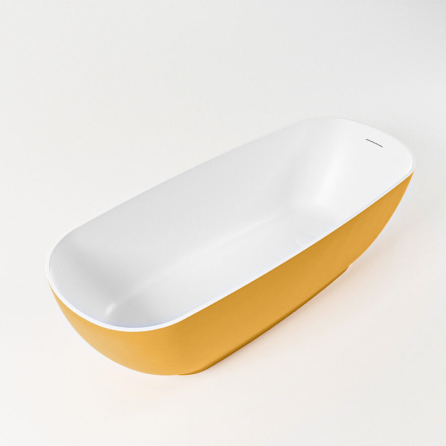 MONDIAZ ROCK vrijstaand bad 170x70cm kleur Ocher / Talc - Afbeelding 7