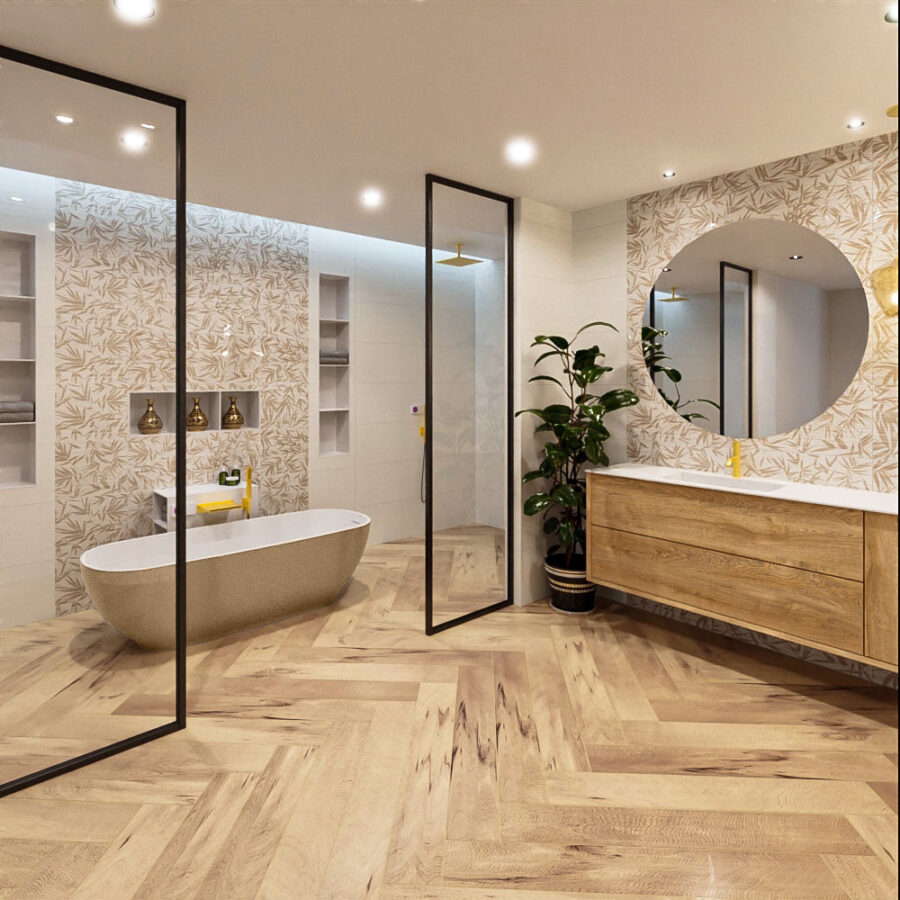 MONDIAZ ROCK vrijstaand bad 170x70cm kleur Oro / Talc - Afbeelding 3