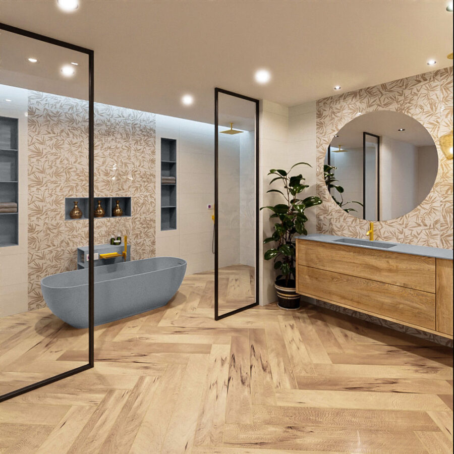 MONDIAZ ROCK vrijstaand bad 170x70cm kleur Plata / Plata - Afbeelding 3