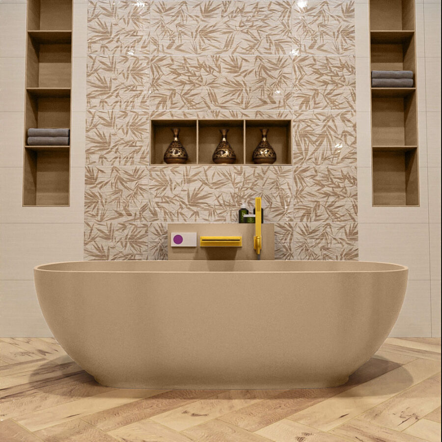 MONDIAZ ROCK vrijstaand bad 170x70cm kleur Oro / Oro - Afbeelding 2