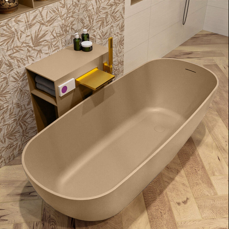 MONDIAZ ROCK vrijstaand bad 170x70cm kleur Oro / Oro - Afbeelding 4