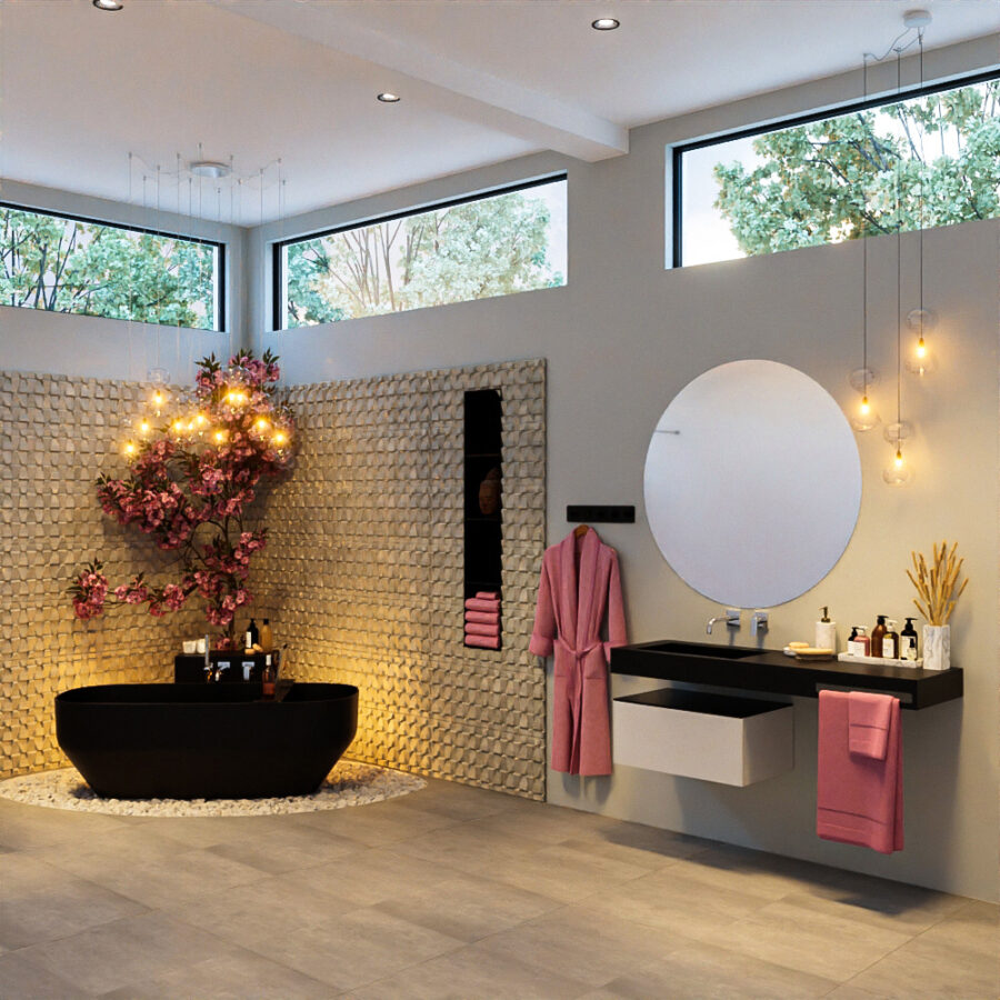 MONDIAZ STONE vrijstaand bad 170x75cm kleur Urban / Urban - Afbeelding 3