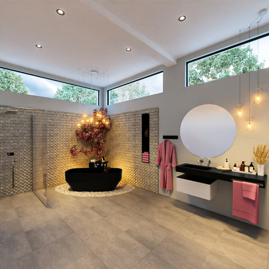 MONDIAZ STONE vrijstaand bad 170x75cm kleur Urban / Urban - Afbeelding 4
