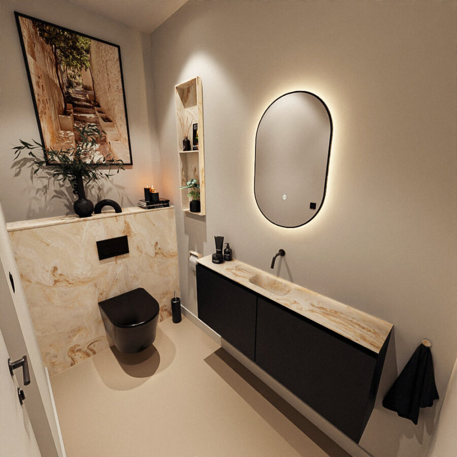 MONDIAZ GLOW spiegel ovaal 45x90cm Urban. Bewegingssensor LED verlichting rondom. - Afbeelding 3