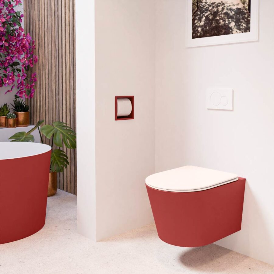 MONDIAZ LAVIE hangend toilet single fire rimless diepspoel Fire. Toiletzitting met quick-release & softclose Rosee. - Afbeelding 3
