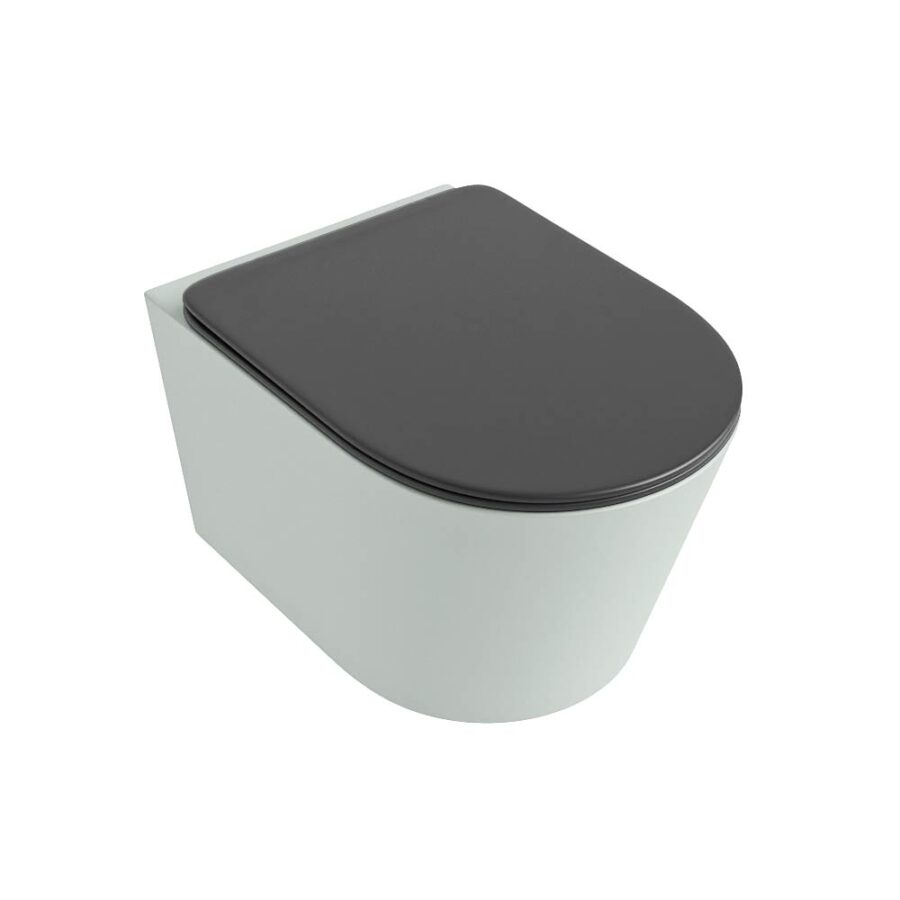 MONDIAZ LAVIE hangend toilet single fire rimless diepspoel Greey. Toiletzitting met quick-release & softclose Dark Grey. - Afbeelding 5