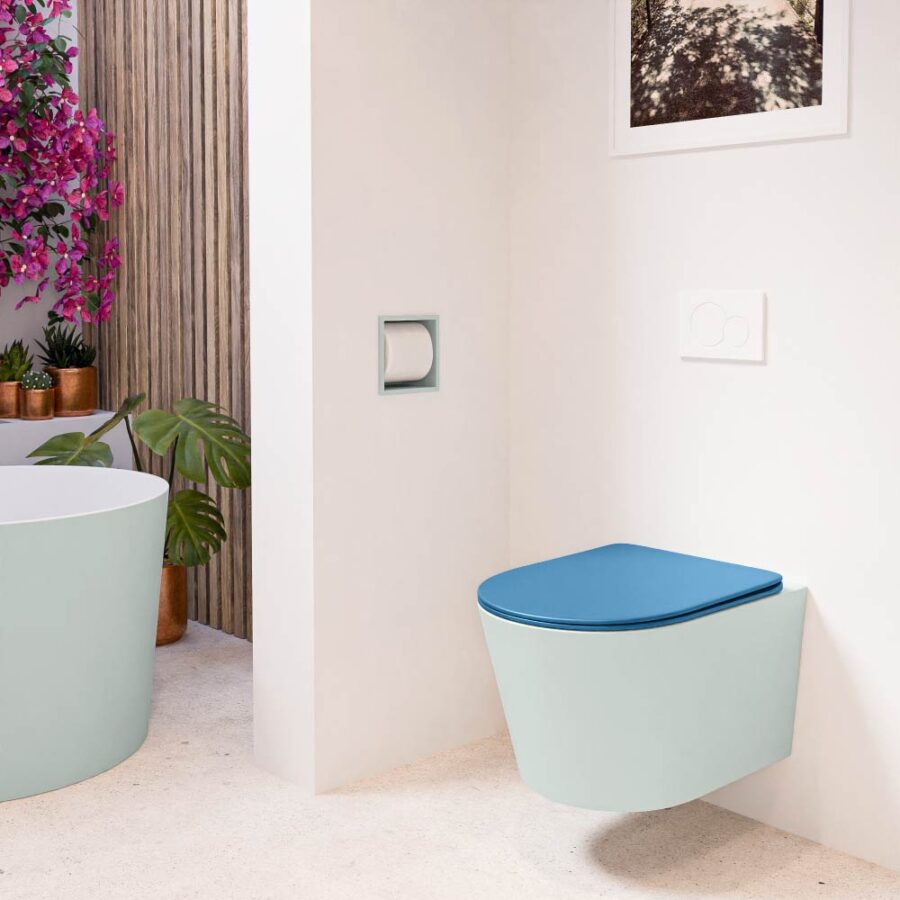 MONDIAZ LAVIE hangend toilet single fire rimless diepspoel Greey. Toiletzitting met quick-release & softclose Jeans. - Afbeelding 3
