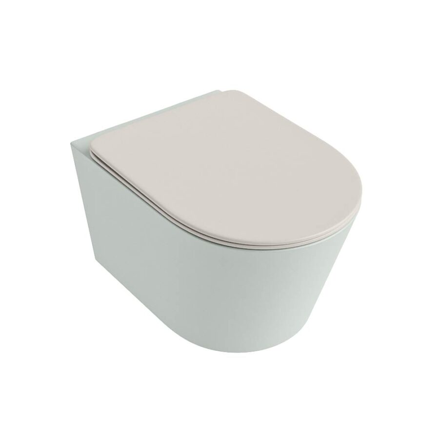 MONDIAZ LAVIE hangend toilet single fire rimless diepspoel Greey. Toiletzitting met quick-release & softclose Linen. - Afbeelding 5