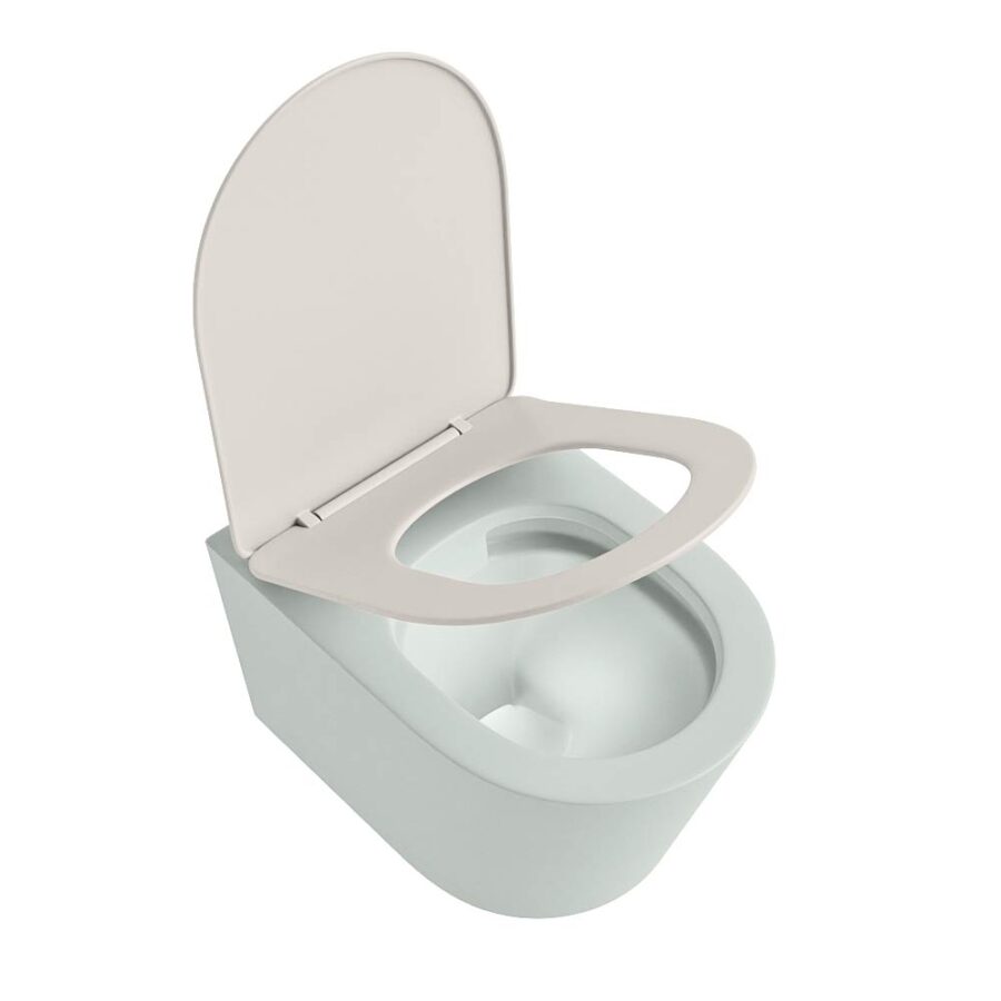 MONDIAZ LAVIE hangend toilet single fire rimless diepspoel Greey. Toiletzitting met quick-release & softclose Linen. - Afbeelding 4