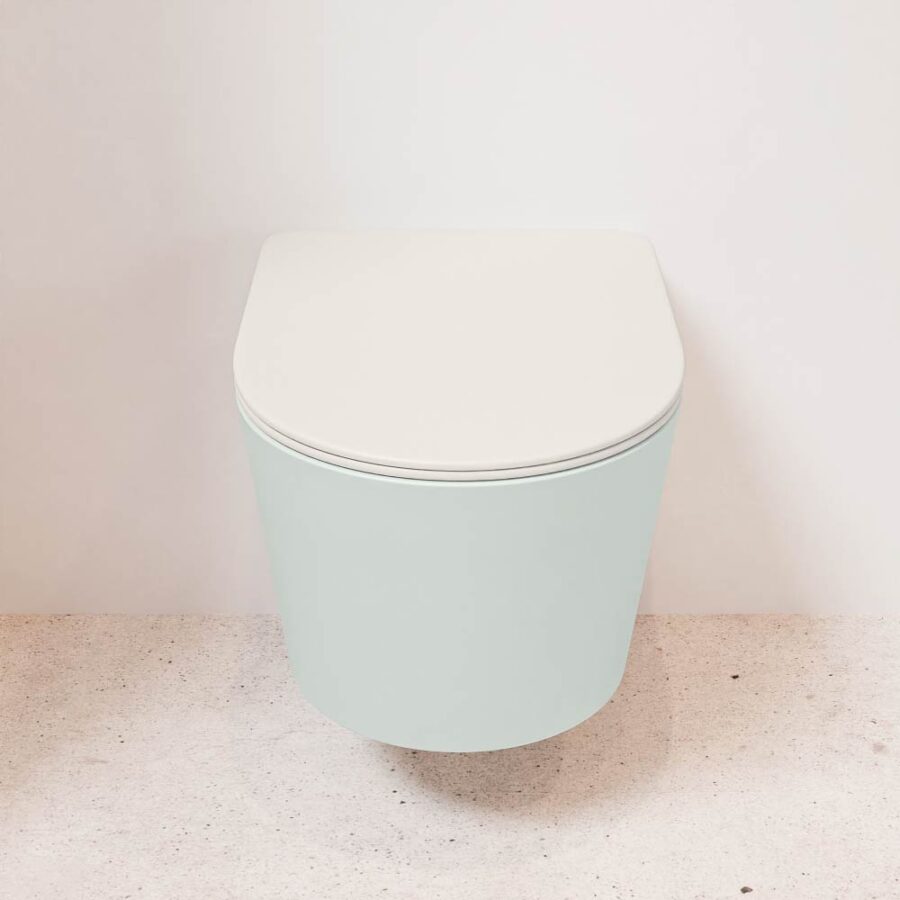 MONDIAZ LAVIE hangend toilet single fire rimless diepspoel Greey. Toiletzitting met quick-release & softclose Linen. - Afbeelding 2