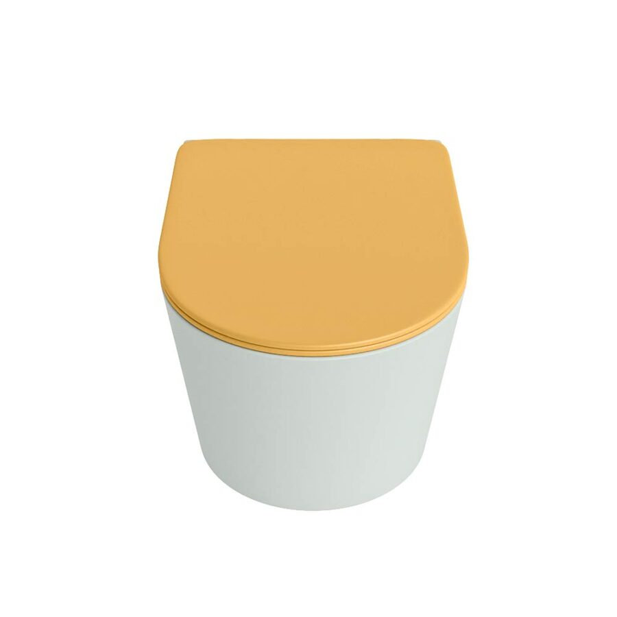 MONDIAZ LAVIE hangend toilet single fire rimless diepspoel Greey. Toiletzitting met quick-release & softclose Ocher. - Afbeelding 6
