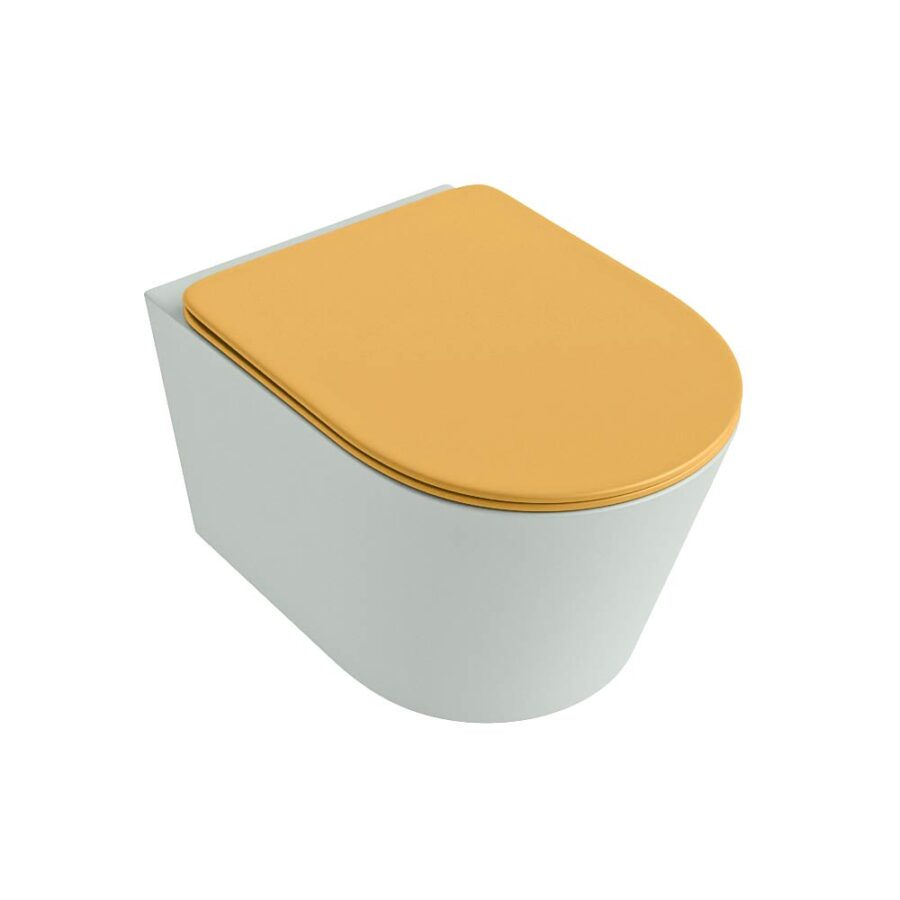 MONDIAZ LAVIE hangend toilet single fire rimless diepspoel Greey. Toiletzitting met quick-release & softclose Ocher. - Afbeelding 5