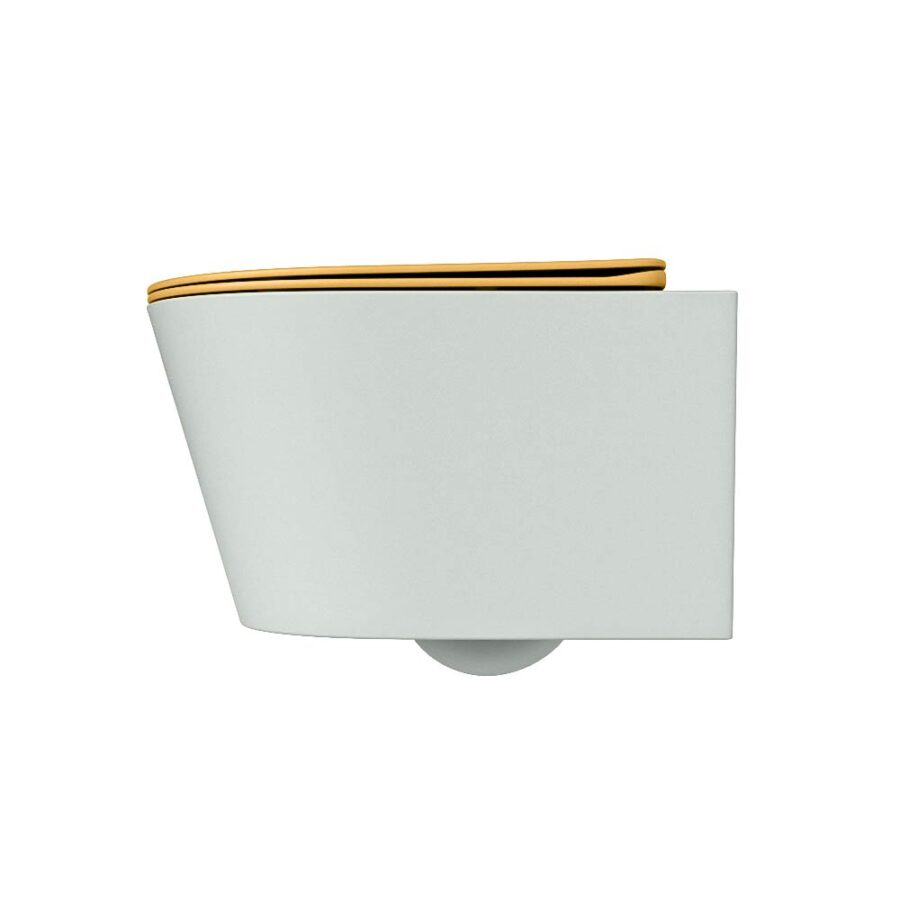 MONDIAZ LAVIE hangend toilet single fire rimless diepspoel Greey. Toiletzitting met quick-release & softclose Ocher. - Afbeelding 8