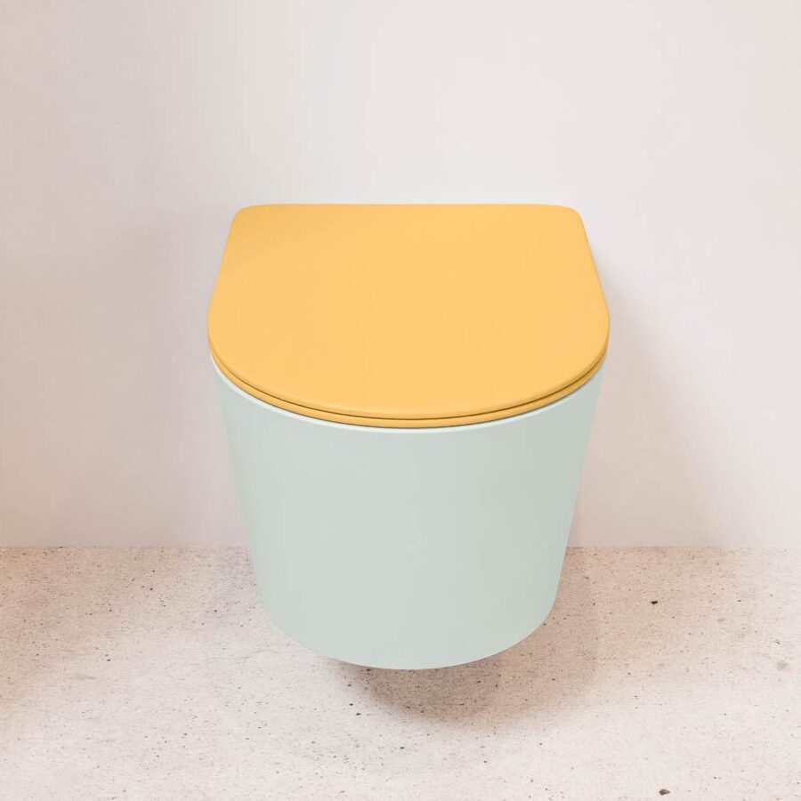MONDIAZ LAVIE hangend toilet single fire rimless diepspoel Greey. Toiletzitting met quick-release & softclose Ocher. - Afbeelding 2