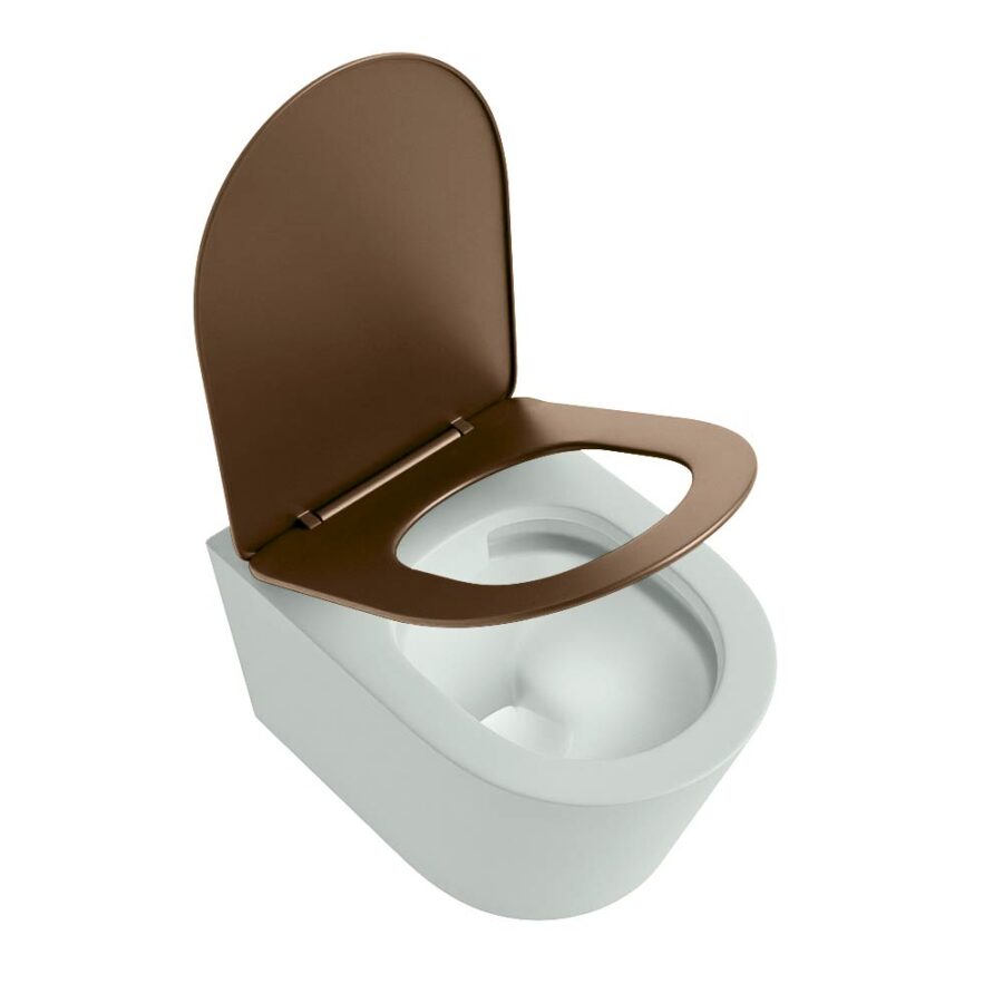 MONDIAZ LAVIE hangend toilet single fire rimless diepspoel Greey. Toiletzitting met quick-release & softclose Rust. - Afbeelding 4