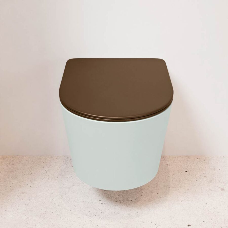 MONDIAZ LAVIE hangend toilet single fire rimless diepspoel Greey. Toiletzitting met quick-release & softclose Rust. - Afbeelding 2