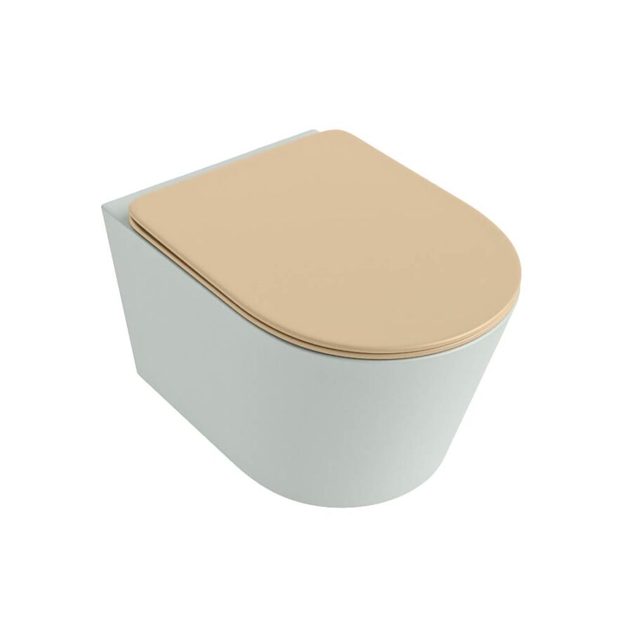 MONDIAZ LAVIE hangend toilet single fire rimless diepspoel Greey. Toiletzitting met quick-release & softclose Sand. - Afbeelding 5