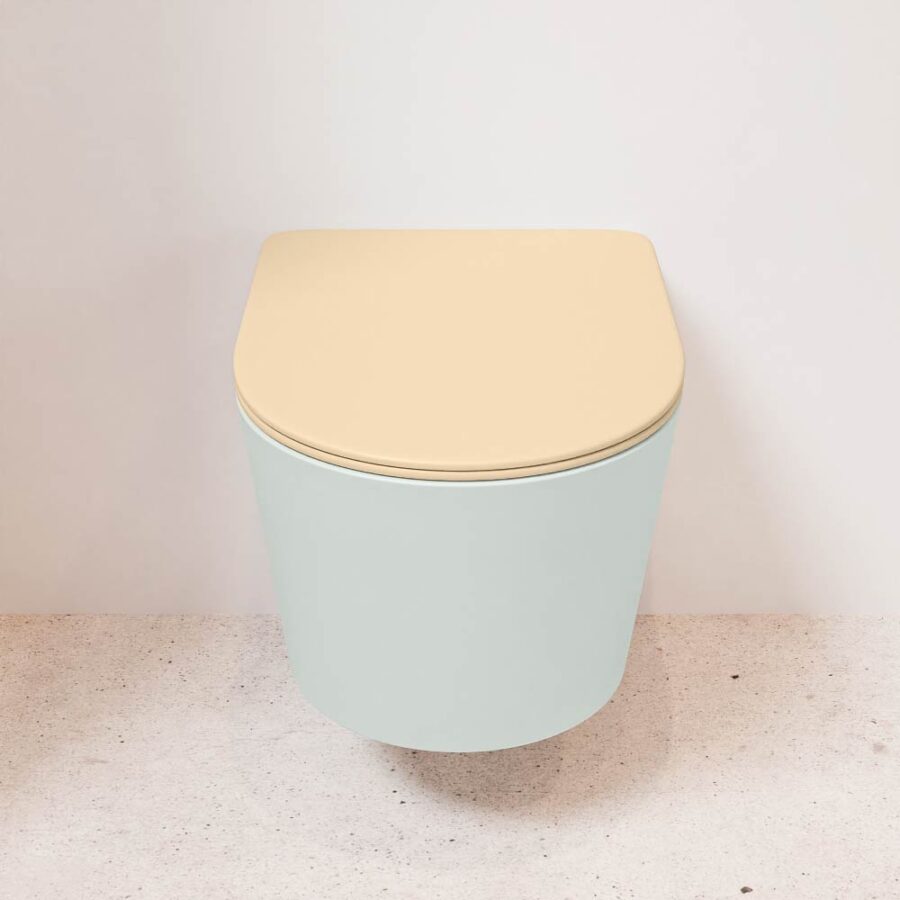 MONDIAZ LAVIE hangend toilet single fire rimless diepspoel Greey. Toiletzitting met quick-release & softclose Sand. - Afbeelding 2