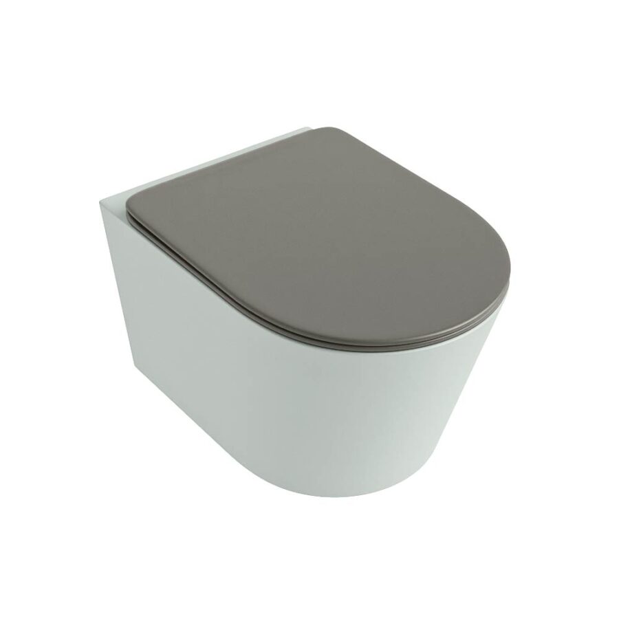 MONDIAZ LAVIE hangend toilet single fire rimless diepspoel Greey. Toiletzitting met quick-release & softclose Smoke. - Afbeelding 5