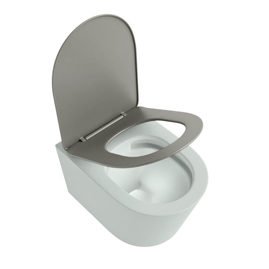 MONDIAZ LAVIE hangend toilet single fire rimless diepspoel Greey. Toiletzitting met quick-release & softclose Smoke. - Afbeelding 4