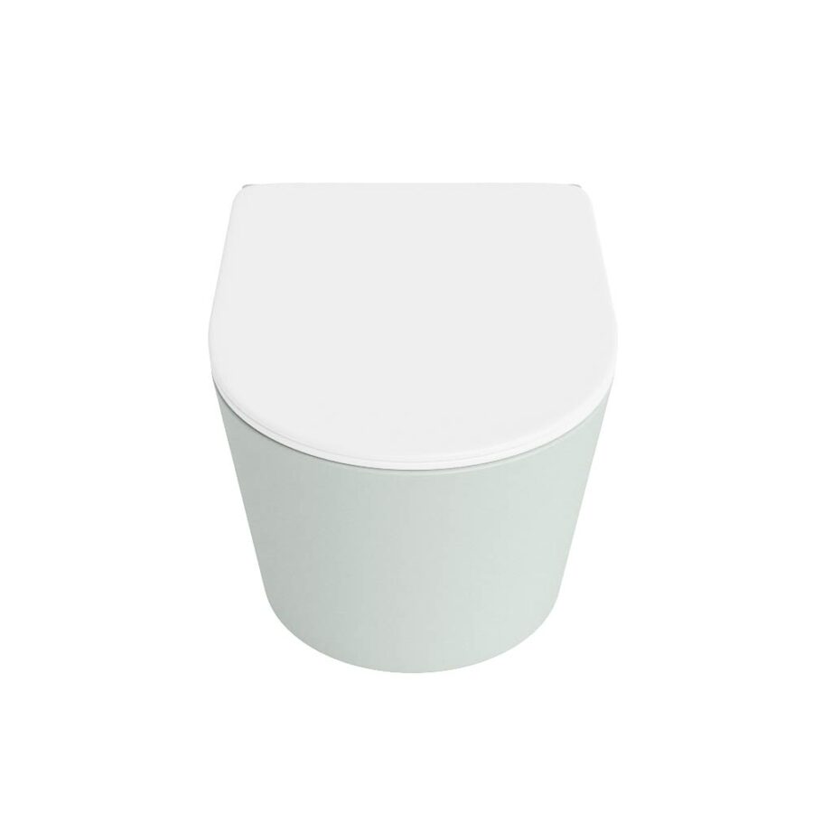 MONDIAZ LAVIE hangend toilet single fire rimless diepspoel Greey. Toiletzitting met quick-release & softclose Talc. - Afbeelding 6