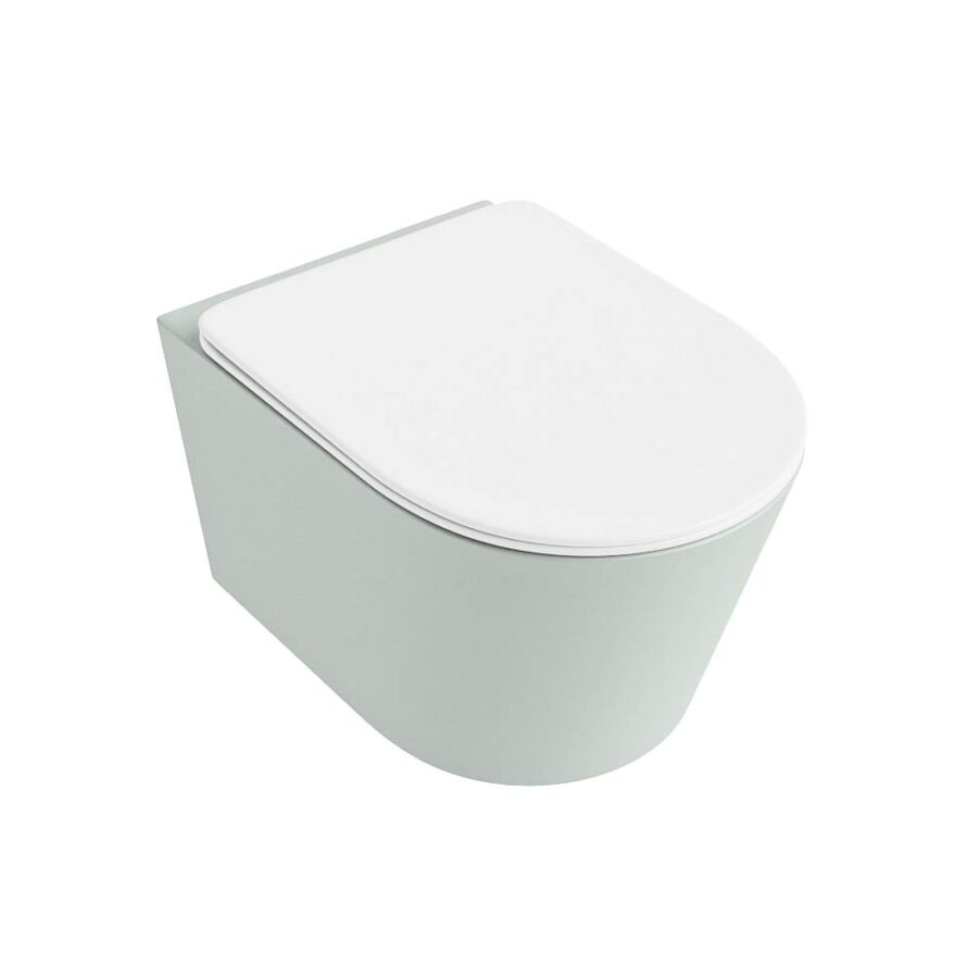 MONDIAZ LAVIE hangend toilet single fire rimless diepspoel Greey. Toiletzitting met quick-release & softclose Talc. - Afbeelding 5