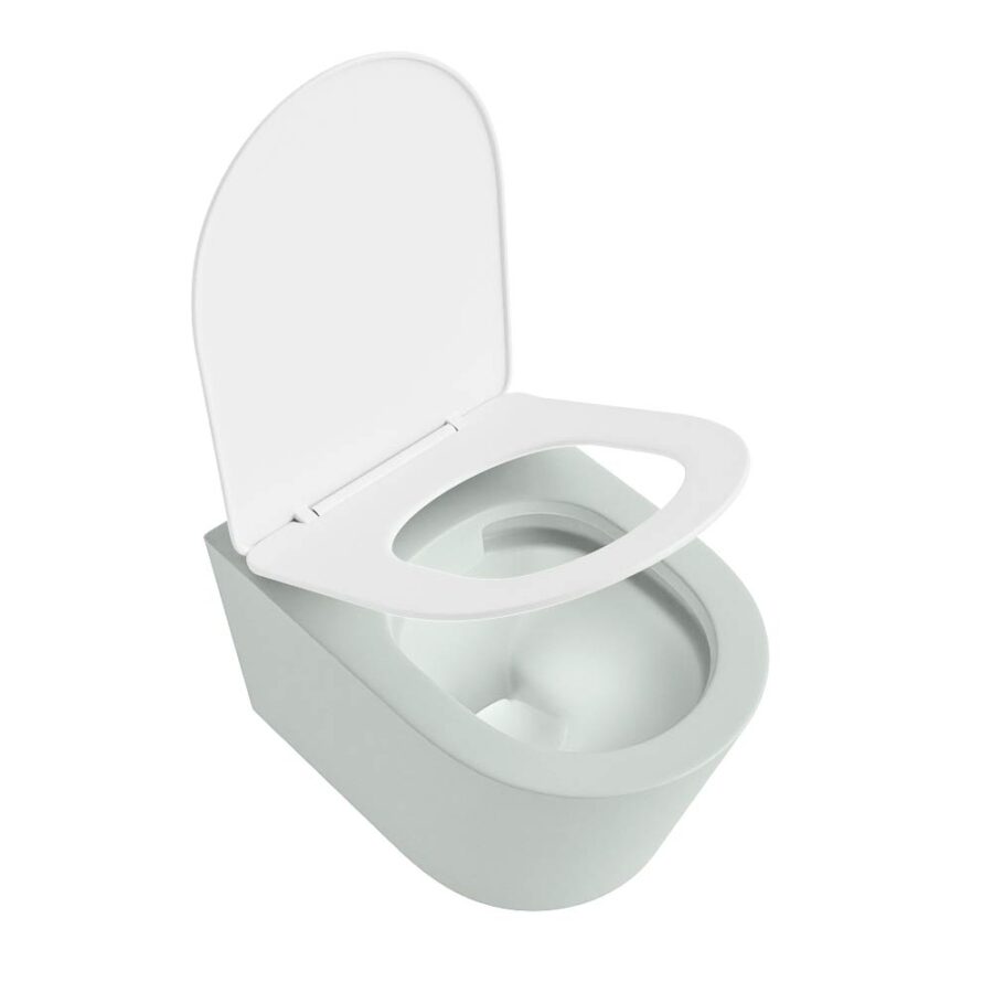 MONDIAZ LAVIE hangend toilet single fire rimless diepspoel Greey. Toiletzitting met quick-release & softclose Talc. - Afbeelding 4