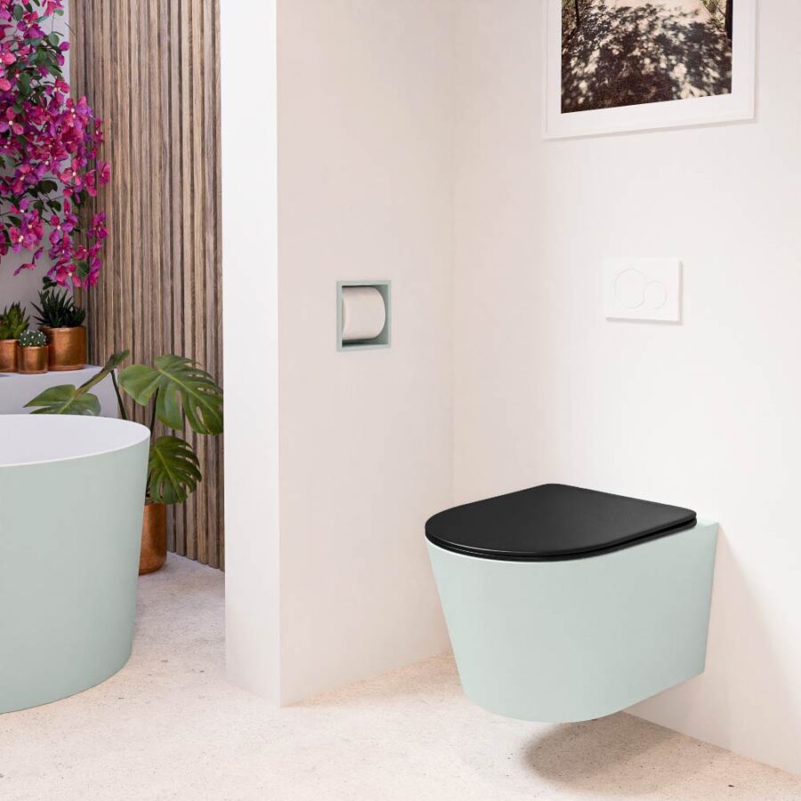MONDIAZ LAVIE hangend toilet single fire rimless diepspoel Greey. Toiletzitting met quick-release & softclose Urban. - Afbeelding 3