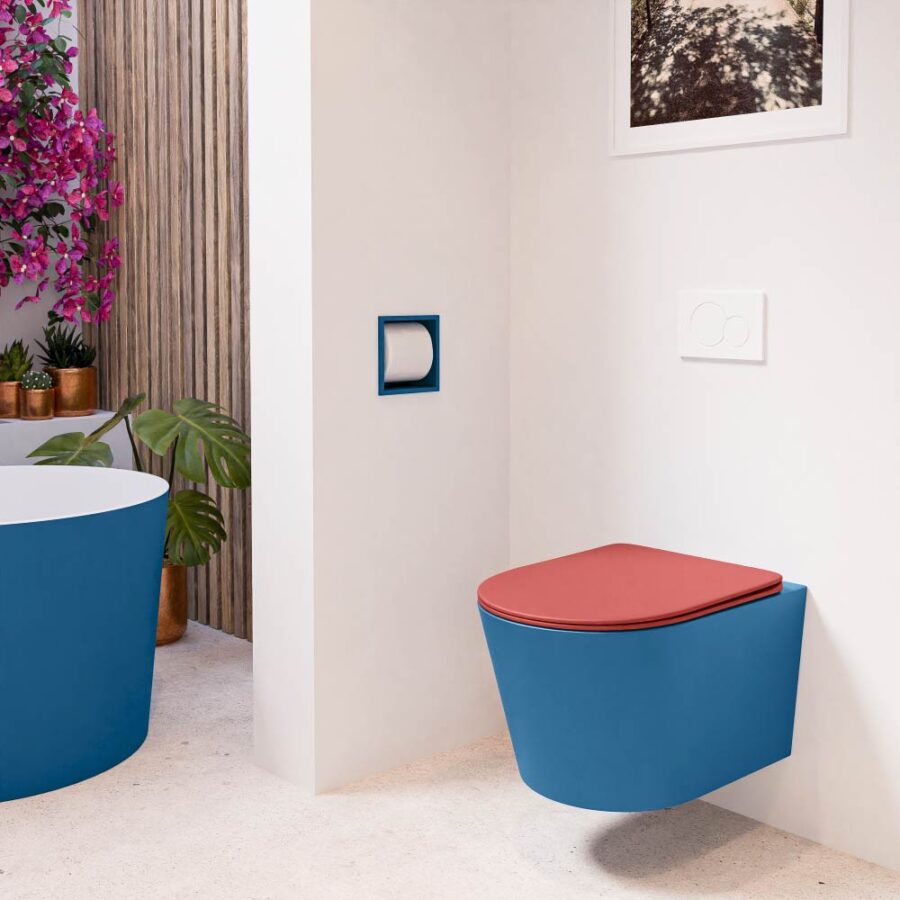 MONDIAZ LAVIE hangend toilet single fire rimless diepspoel Jeans. Toiletzitting met quick-release & softclose Fire. - Afbeelding 3