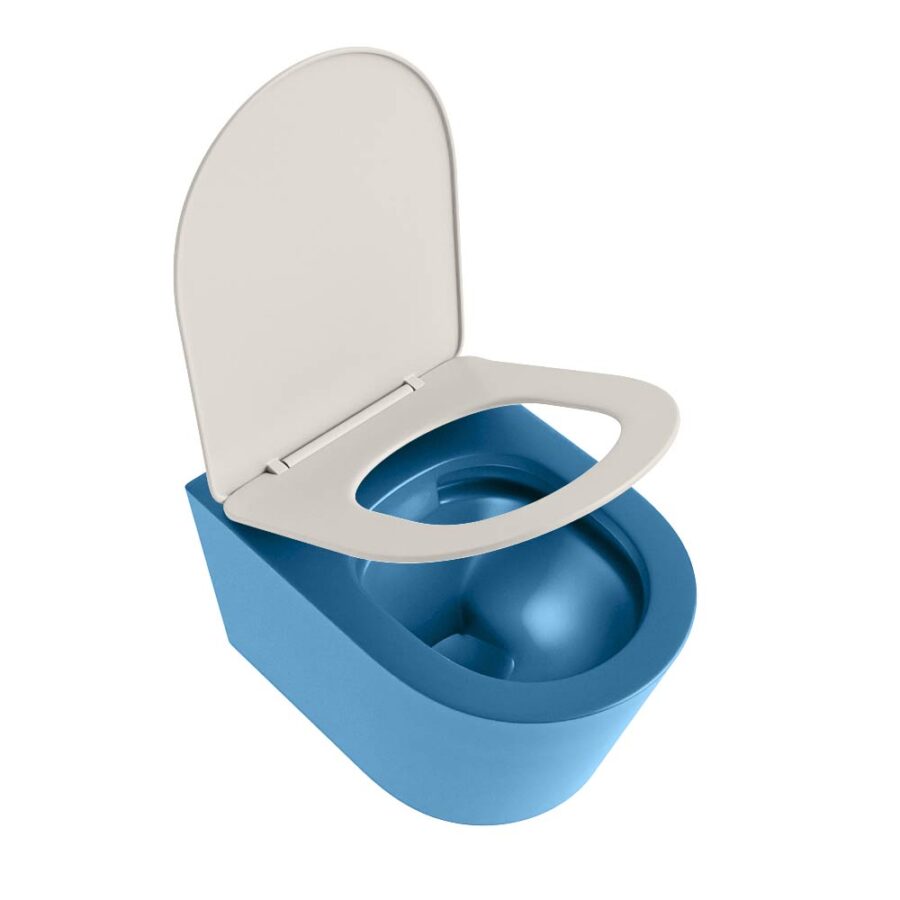 MONDIAZ LAVIE hangend toilet single fire rimless diepspoel Jeans. Toiletzitting met quick-release & softclose Linen. - Afbeelding 4