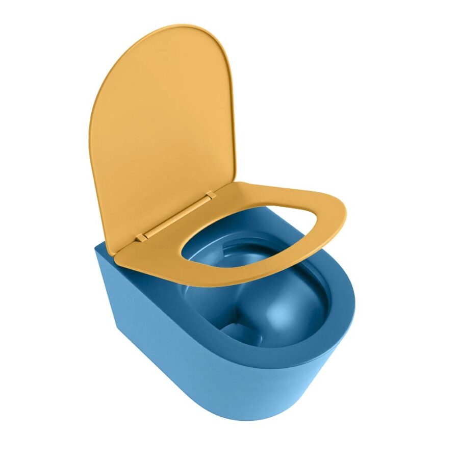 MONDIAZ LAVIE hangend toilet single fire rimless diepspoel Jeans. Toiletzitting met quick-release & softclose Ocher. - Afbeelding 4