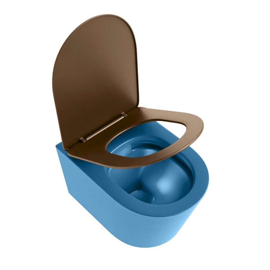 MONDIAZ LAVIE hangend toilet single fire rimless diepspoel Jeans. Toiletzitting met quick-release & softclose Rust. - Afbeelding 4