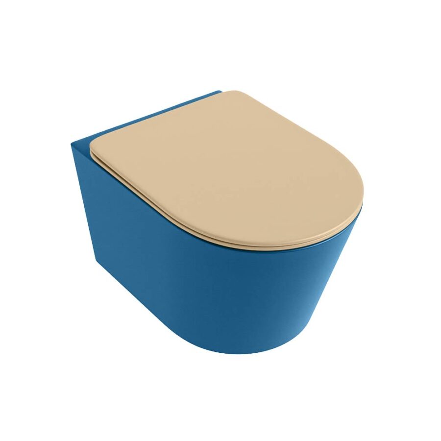 MONDIAZ LAVIE hangend toilet single fire rimless diepspoel Jeans. Toiletzitting met quick-release & softclose Sand. - Afbeelding 5