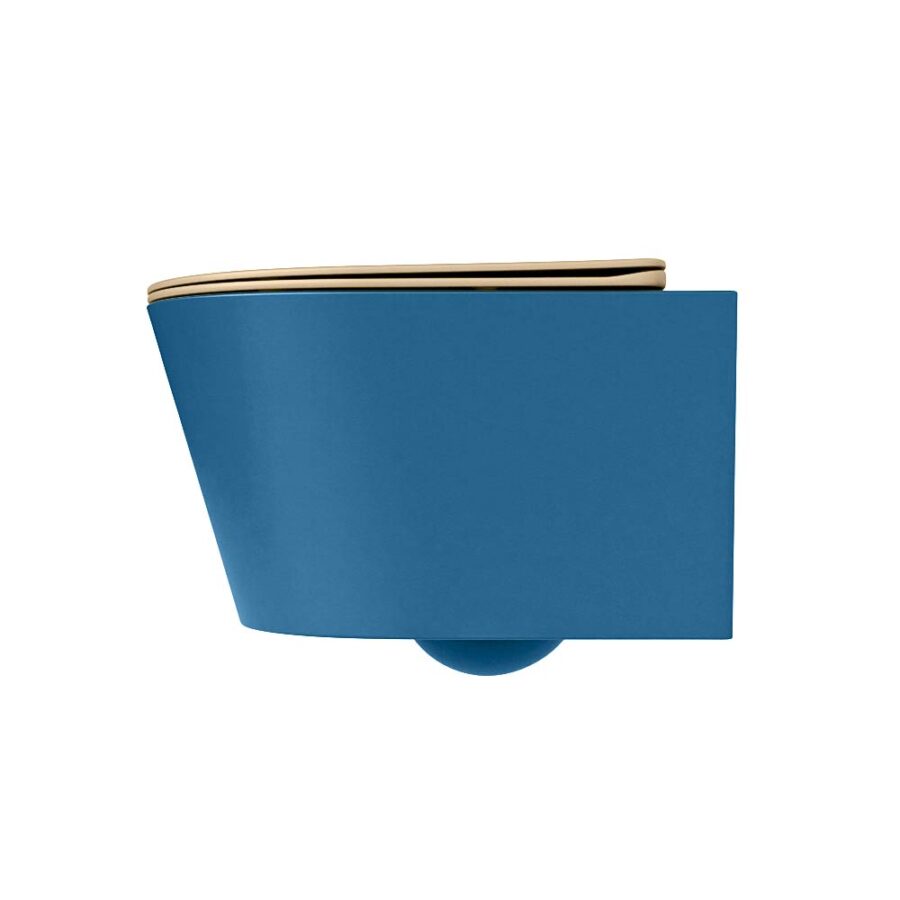 MONDIAZ LAVIE hangend toilet single fire rimless diepspoel Jeans. Toiletzitting met quick-release & softclose Sand. - Afbeelding 8