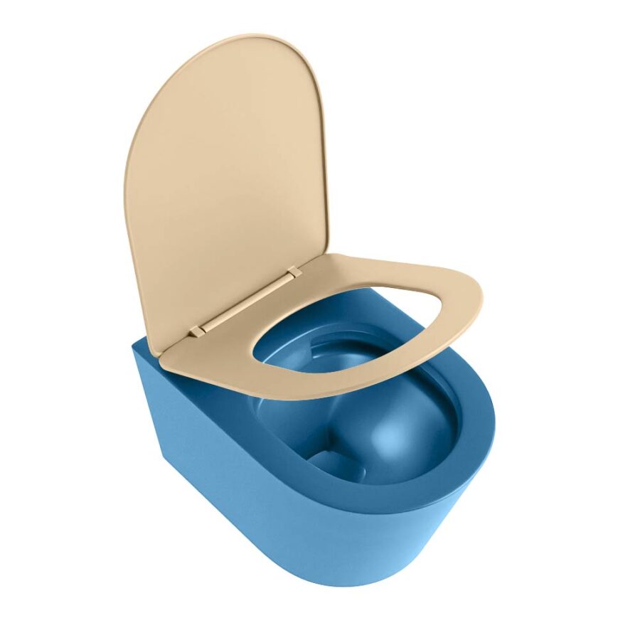 MONDIAZ LAVIE hangend toilet single fire rimless diepspoel Jeans. Toiletzitting met quick-release & softclose Sand. - Afbeelding 4