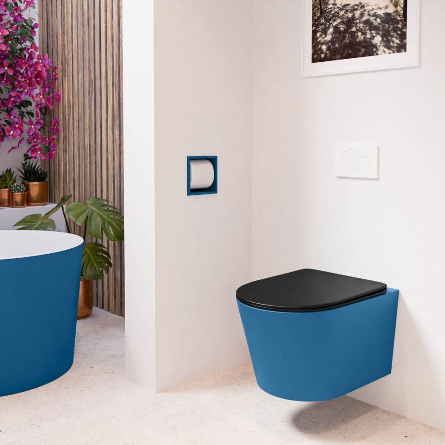 MONDIAZ LAVIE hangend toilet single fire rimless diepspoel Jeans. Toiletzitting met quick-release & softclose Urban. - Afbeelding 3