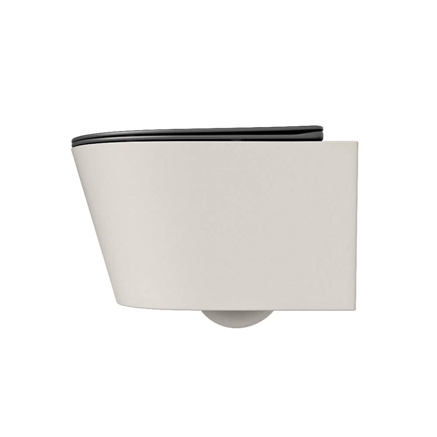MONDIAZ LAVIE hangend toilet single fire rimless diepspoel Linen. Toiletzitting met quick-release & softclose Dark Grey. - Afbeelding 8