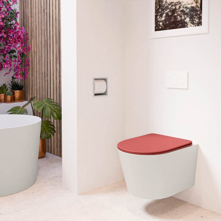MONDIAZ LAVIE hangend toilet single fire rimless diepspoel Linen. Toiletzitting met quick-release & softclose Fire. - Afbeelding 3