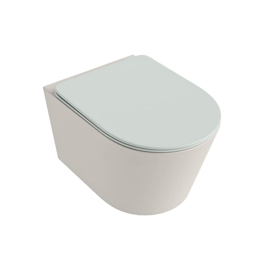 MONDIAZ LAVIE hangend toilet single fire rimless diepspoel Linen. Toiletzitting met quick-release & softclose Greey. - Afbeelding 5
